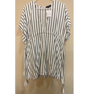 Black and white stripe romper